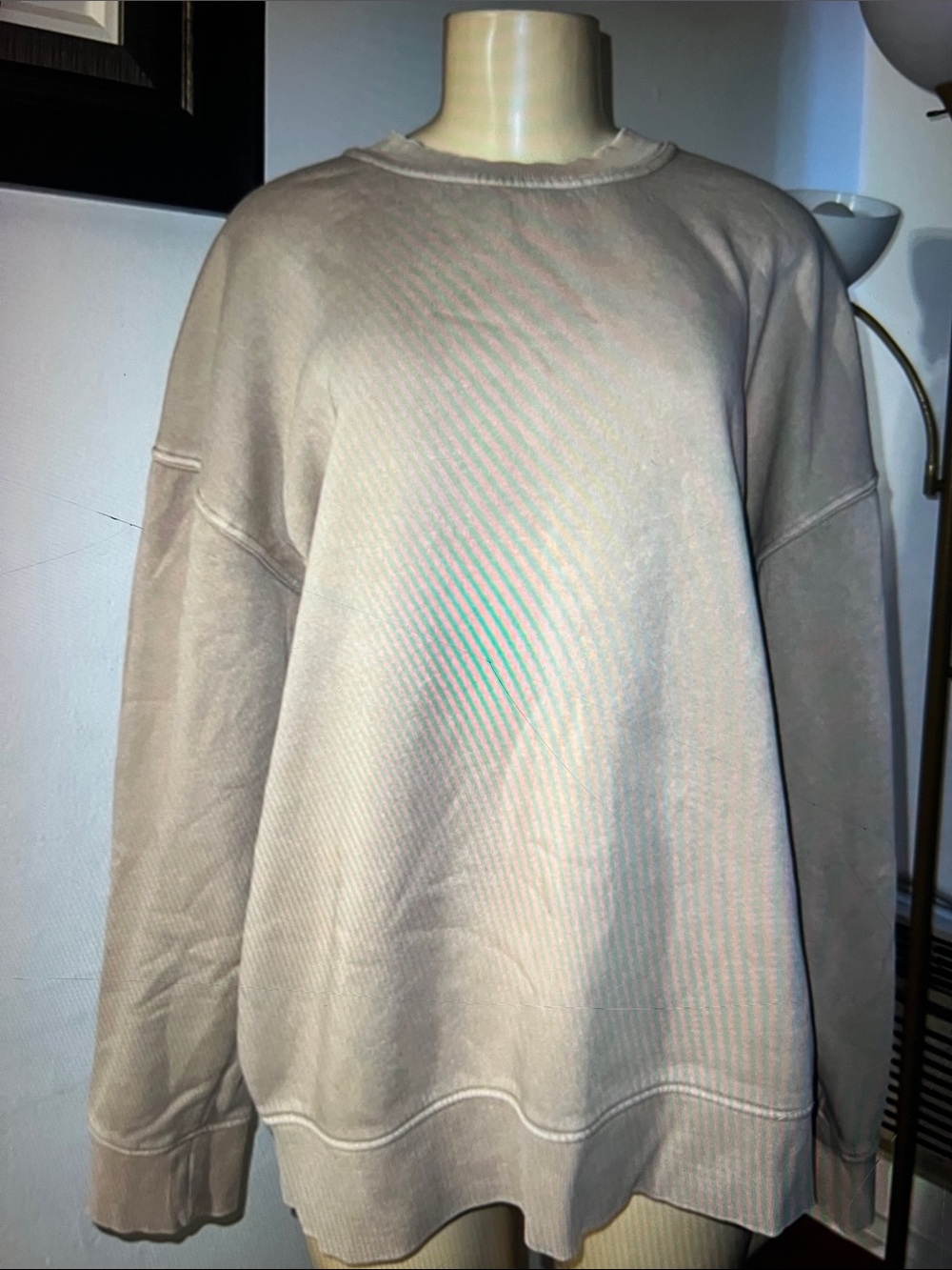 Zara Neutral Taupe Crewneck Sweatshirt
